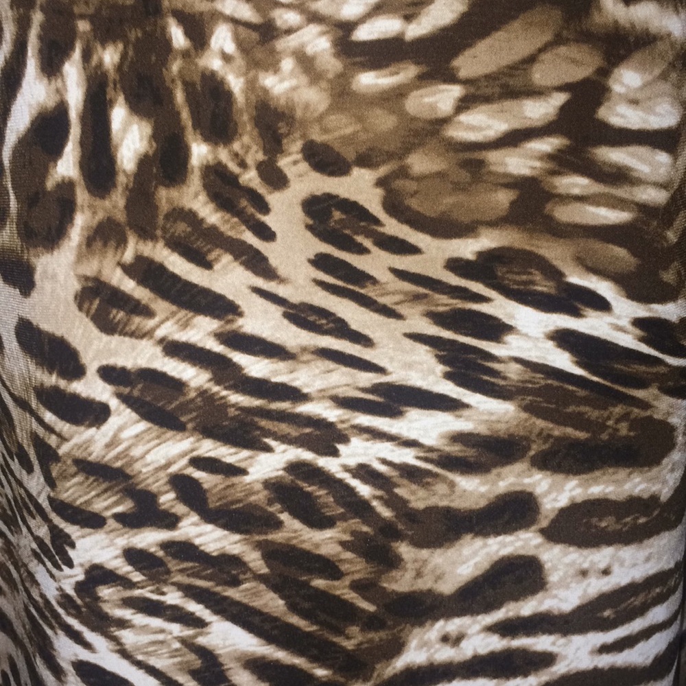Chico's Leopard Print Cold Shoulder Poncho Top - Picture 6 of 9